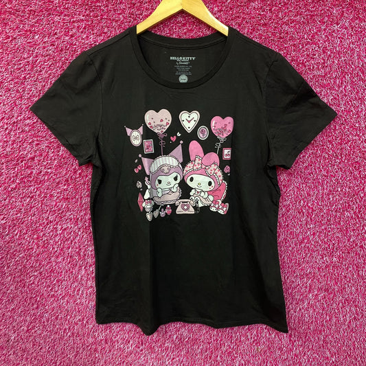 Hello Kitty and Friends My Melody and Kuromi Pajama Party Casual Fashion T-Shirt XL