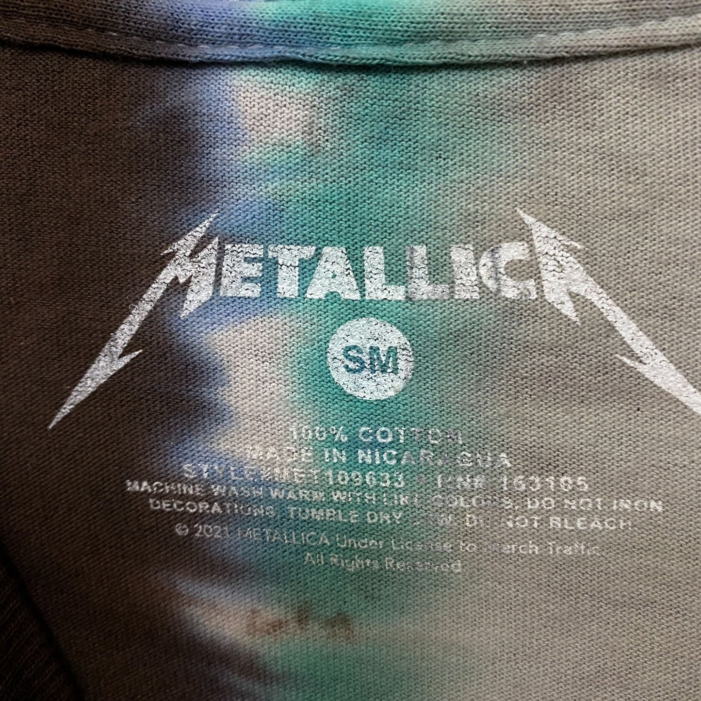 Metallica Split Dye Rock tie dye L/S shirt size small