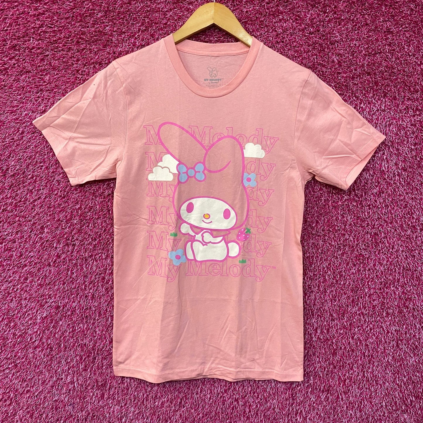 My Melody Kawaii Strawberry Fields Forever Sanrio T-Shirt Small