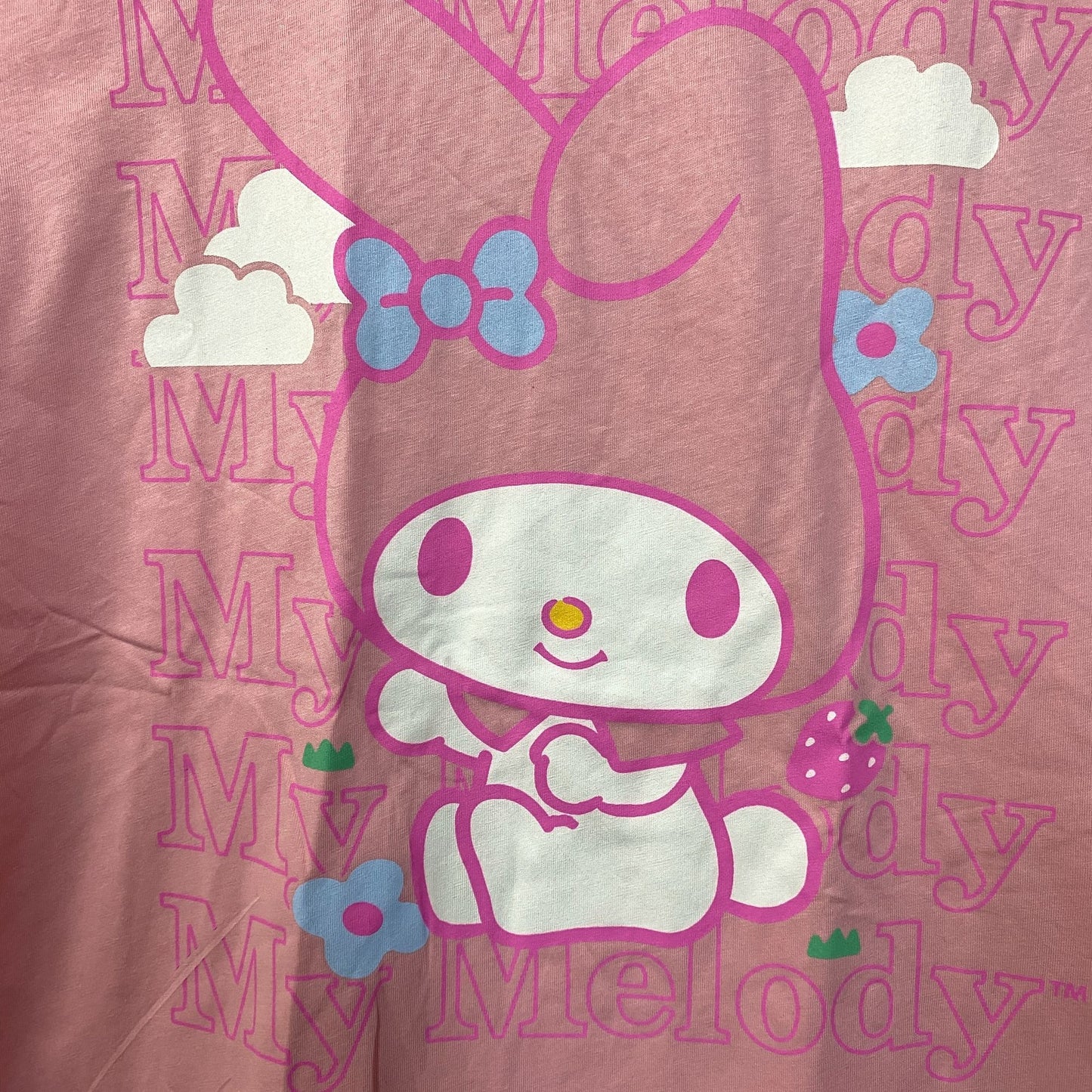 My Melody Kawaii Strawberry Fields Forever Sanrio T-Shirt Small