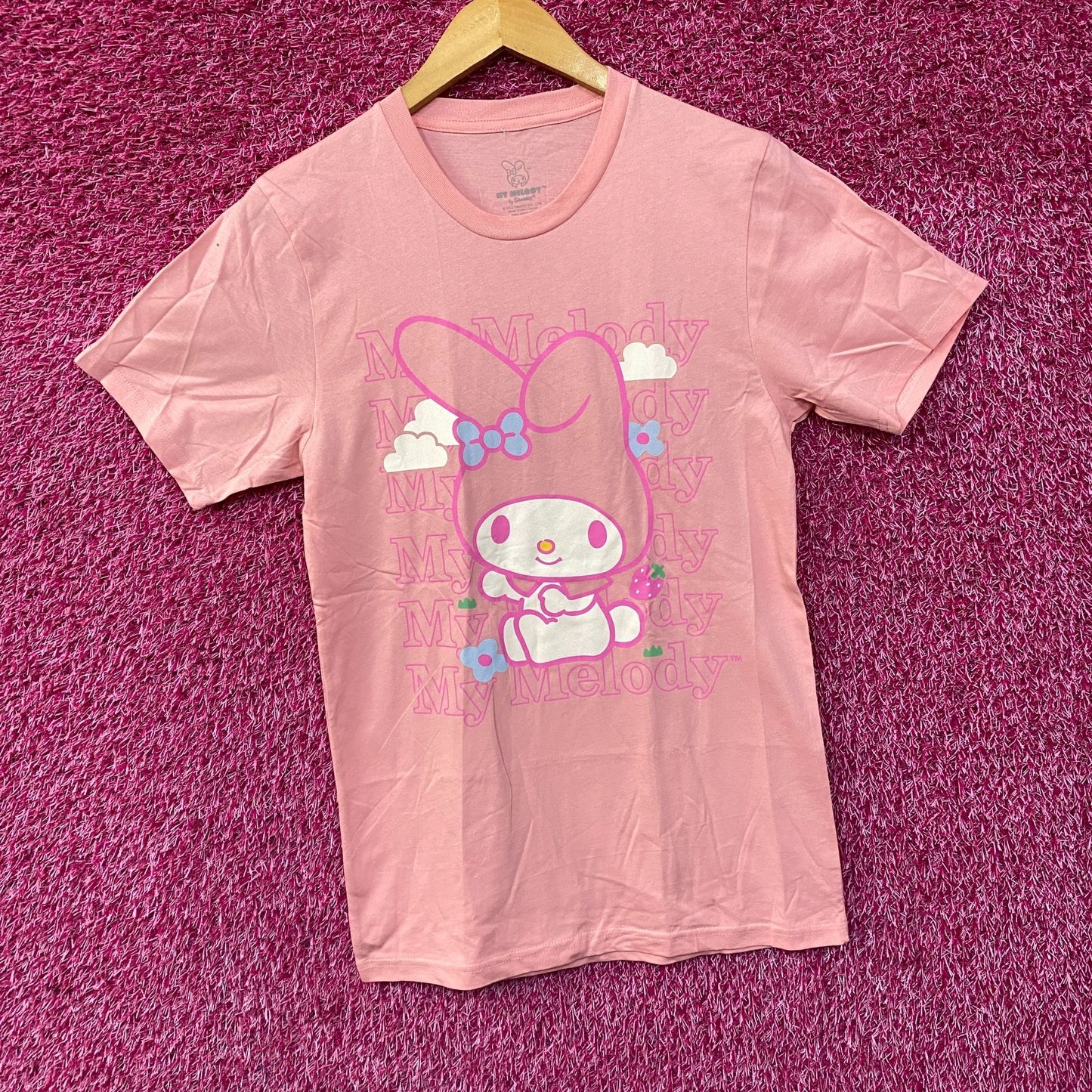 My Melody Kawaii Strawberry Fields Forever Sanrio T-Shirt Small