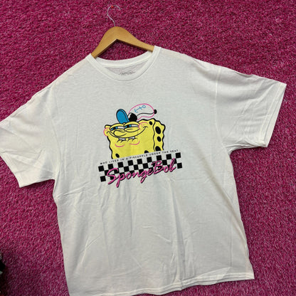 Sponge Bob Who Lives in a Pinnacle Under the Sea White Tshirt size XL