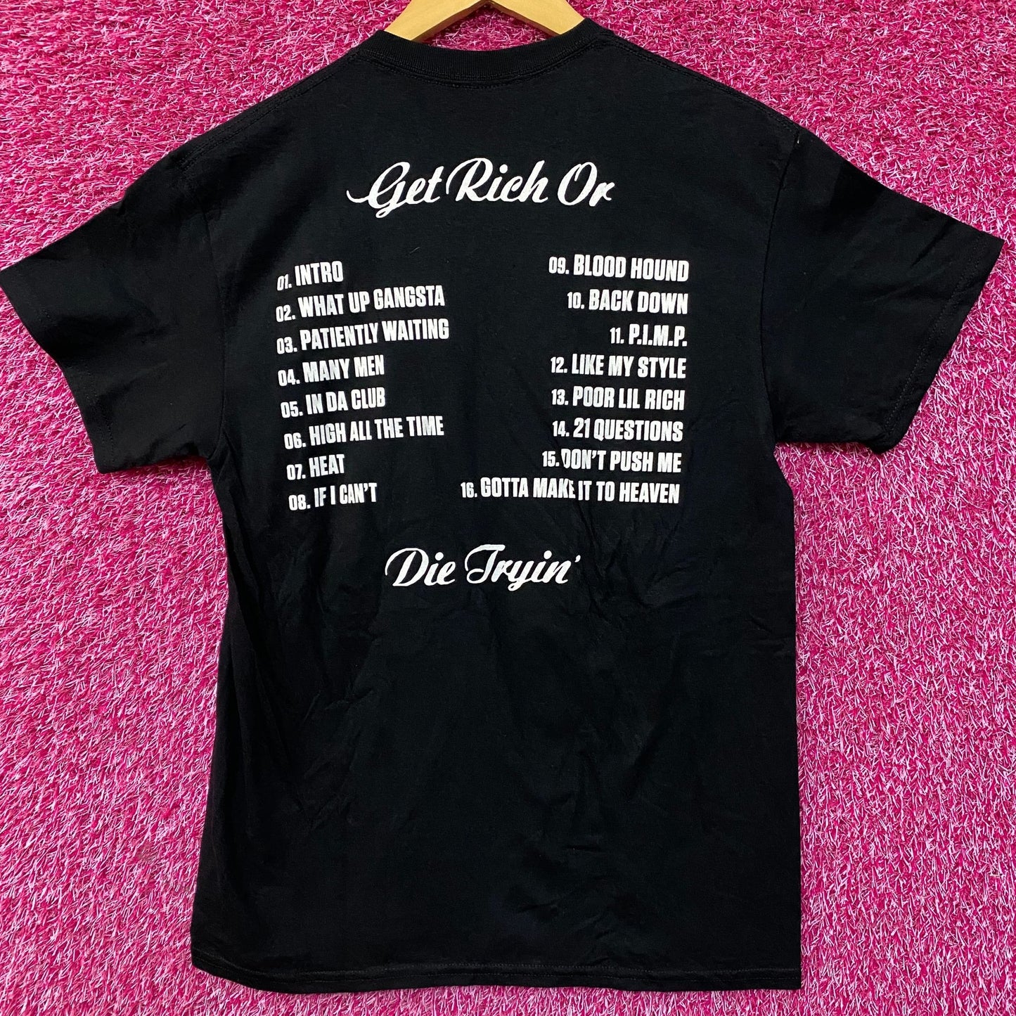 50 Cent Get Rich or Die Tryin' Graphic Design T-Shirt Medium