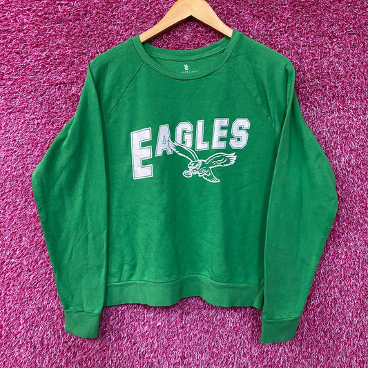 Philadelphia Eagles Vintage Style Crop Top Crewneck Sweatshirt Large