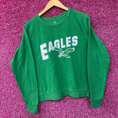 Philadelphia Eagles Vintage Style Crop Top Crewneck Sweatshirt Large