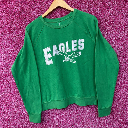 Philadelphia Eagles Vintage Style Crop Top Crewneck Sweatshirt Large