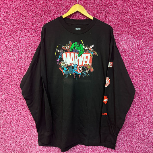 Marvel Logo Characters long sleeve T-shirt size 2XL