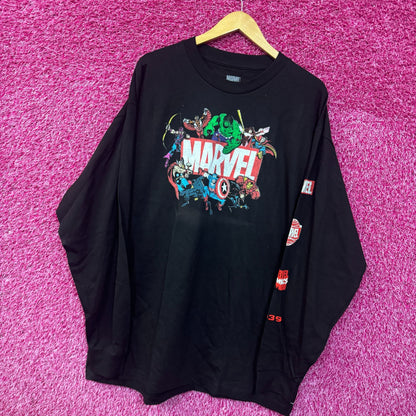 Marvel Logo Characters long sleeve T-shirt size 2XL