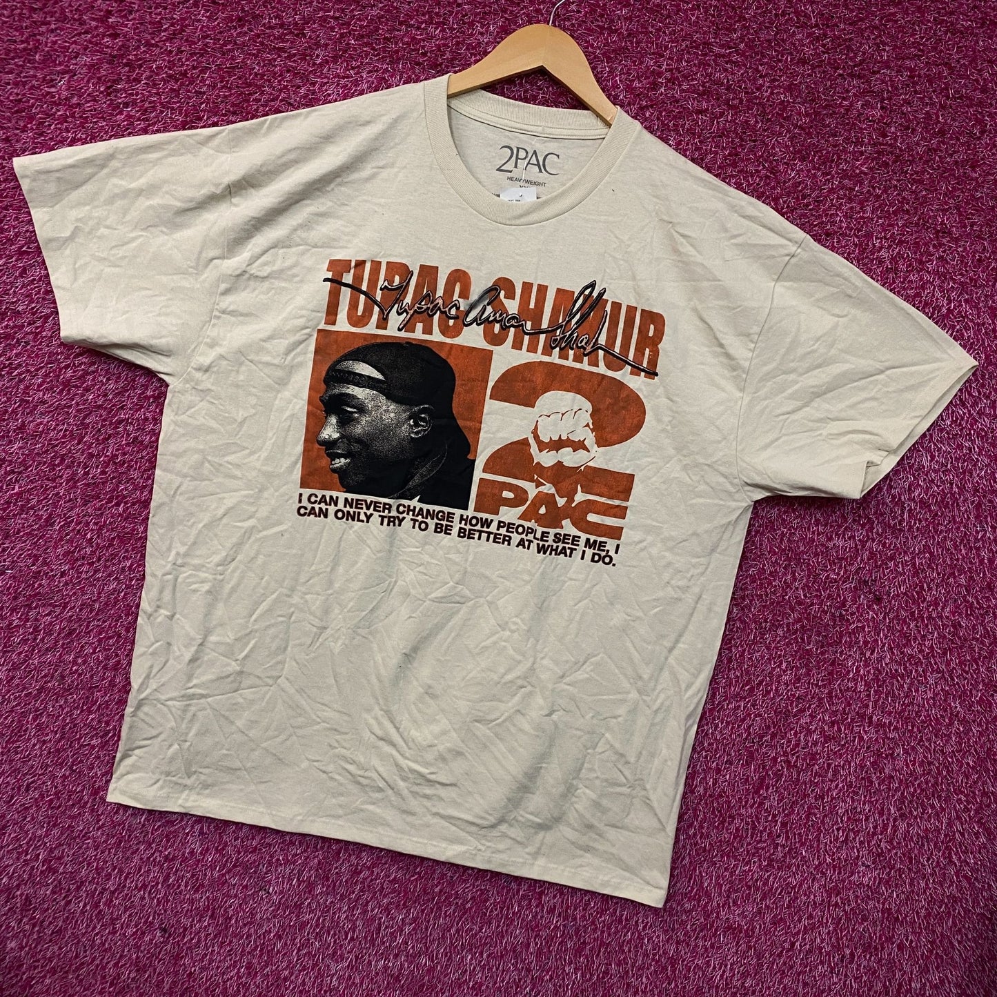 Tupac Never Change Heavyweight Graphic T-Shirt 2XL