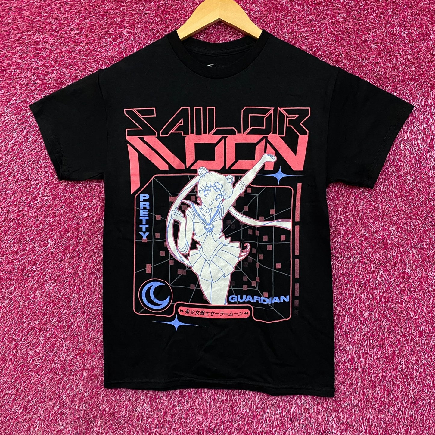 Pretty Guardians Sailor Moon Vaporwave Portrait Anime Graphic T-Shirt Small