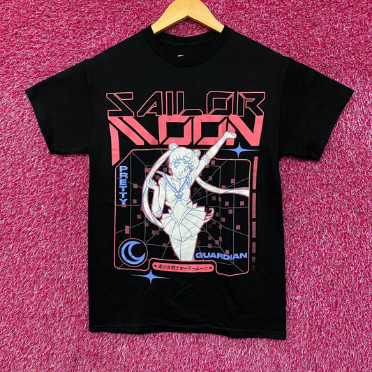 Pretty Guardians Sailor Moon Vaporwave Portrait Anime Graphic T-Shirt Small