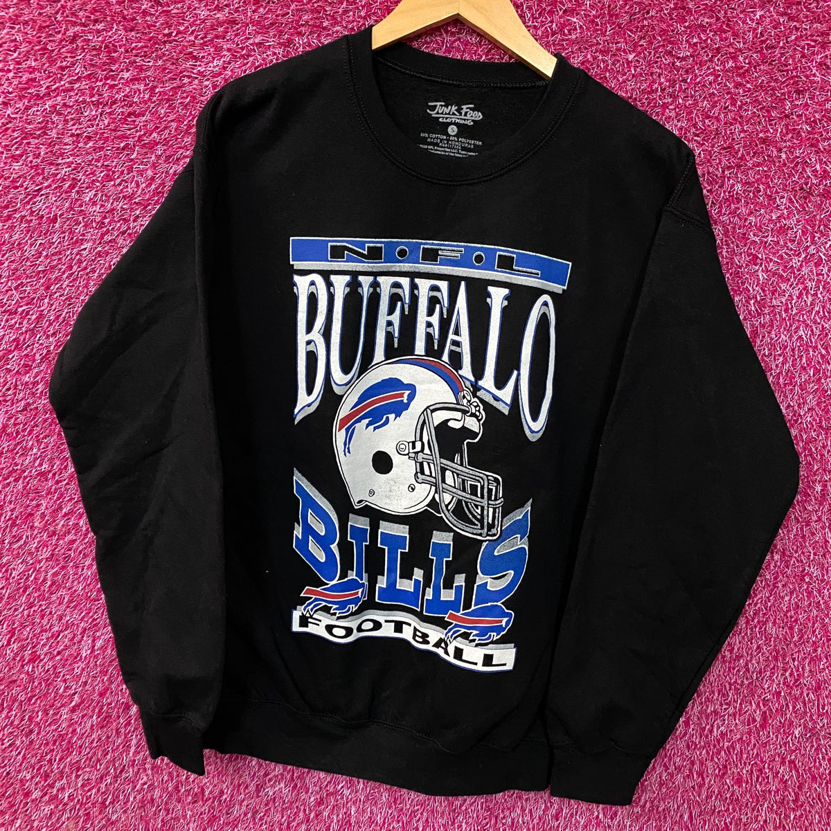 Junk Food Clothing Buffalo Bills NFL Helmet Flea Market Crew Sweatshirt Small