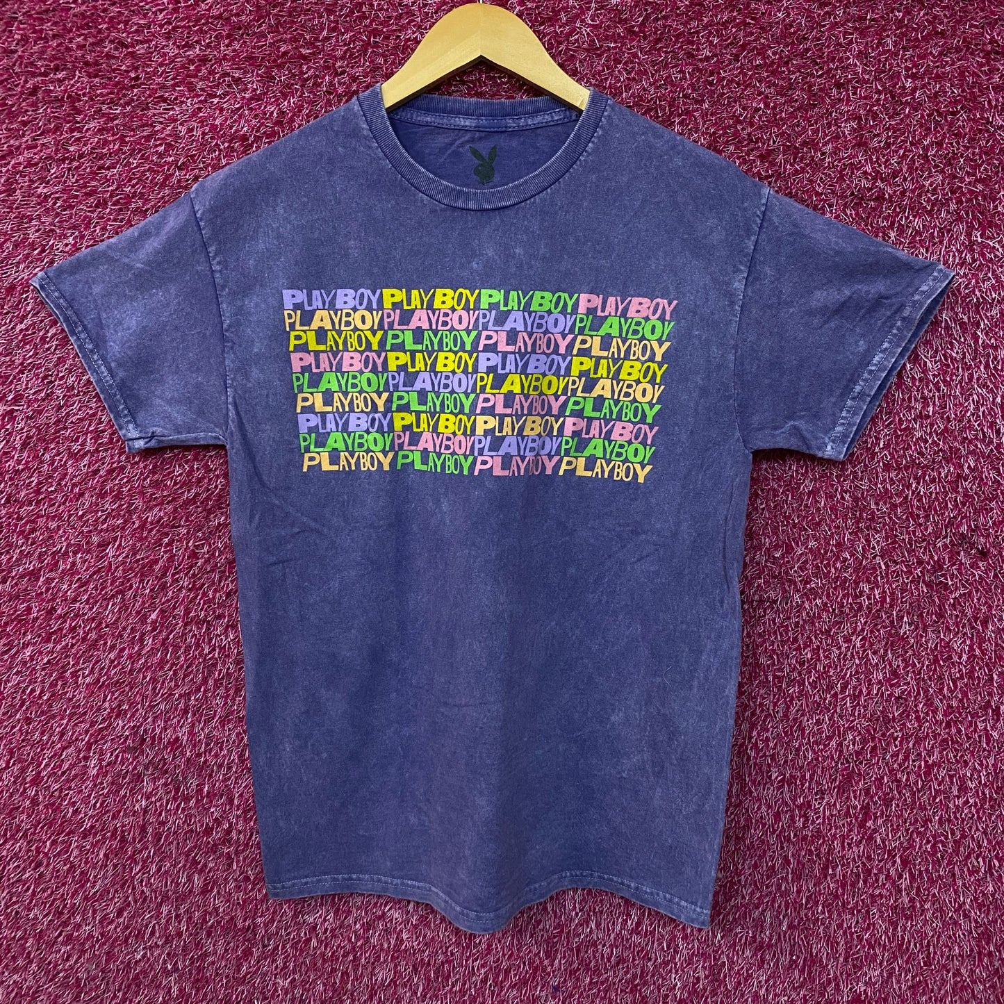 Playboy Multicolor Stacked Logo Graphic T-Shirt Medium
