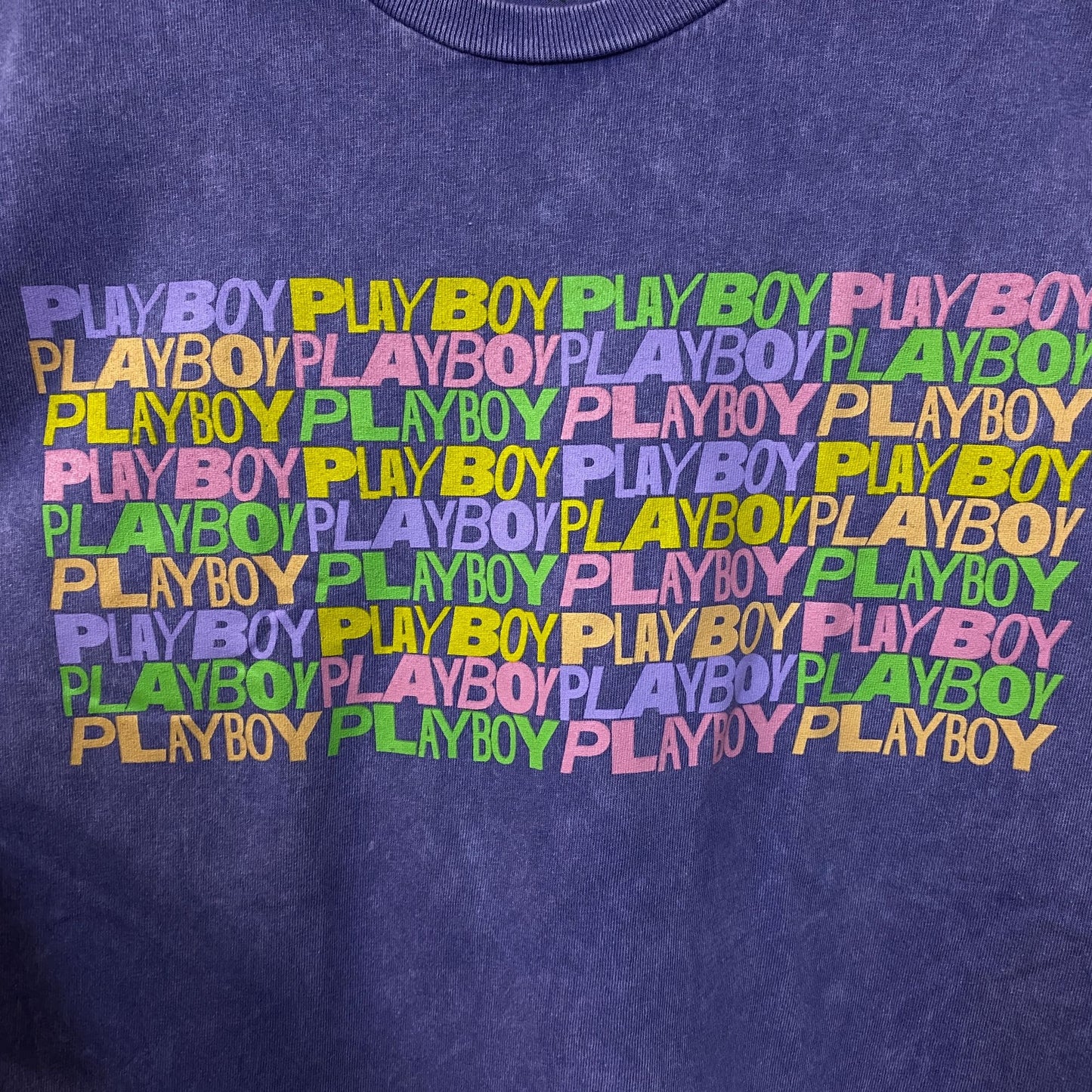 Playboy Multicolor Stacked Logo Graphic T-Shirt Medium