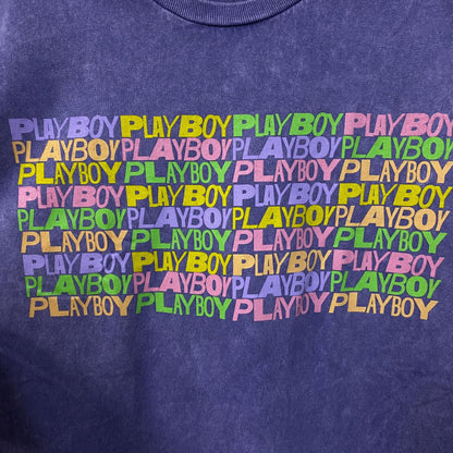 Playboy Multicolor Stacked Logo Graphic T-Shirt Medium