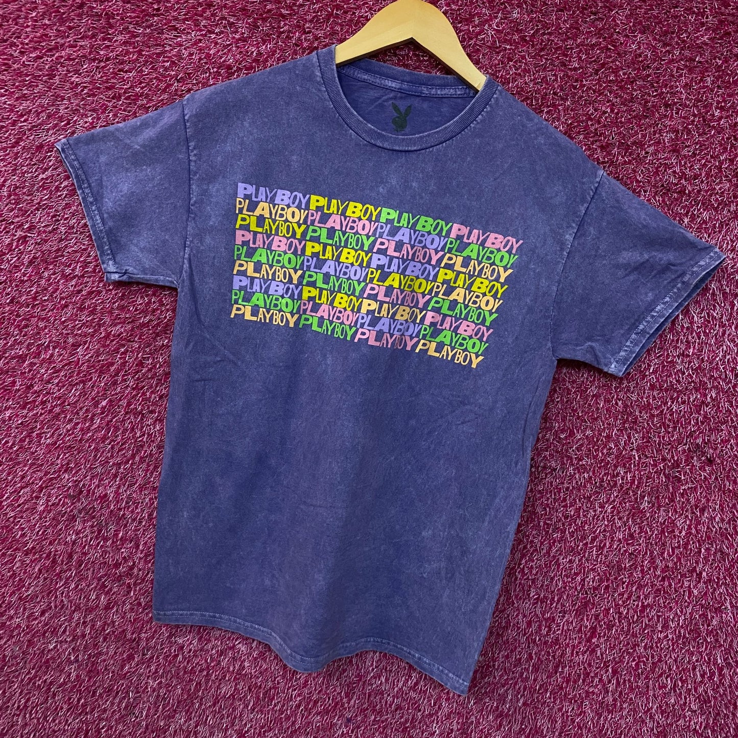 Playboy Multicolor Stacked Logo Graphic T-Shirt Medium