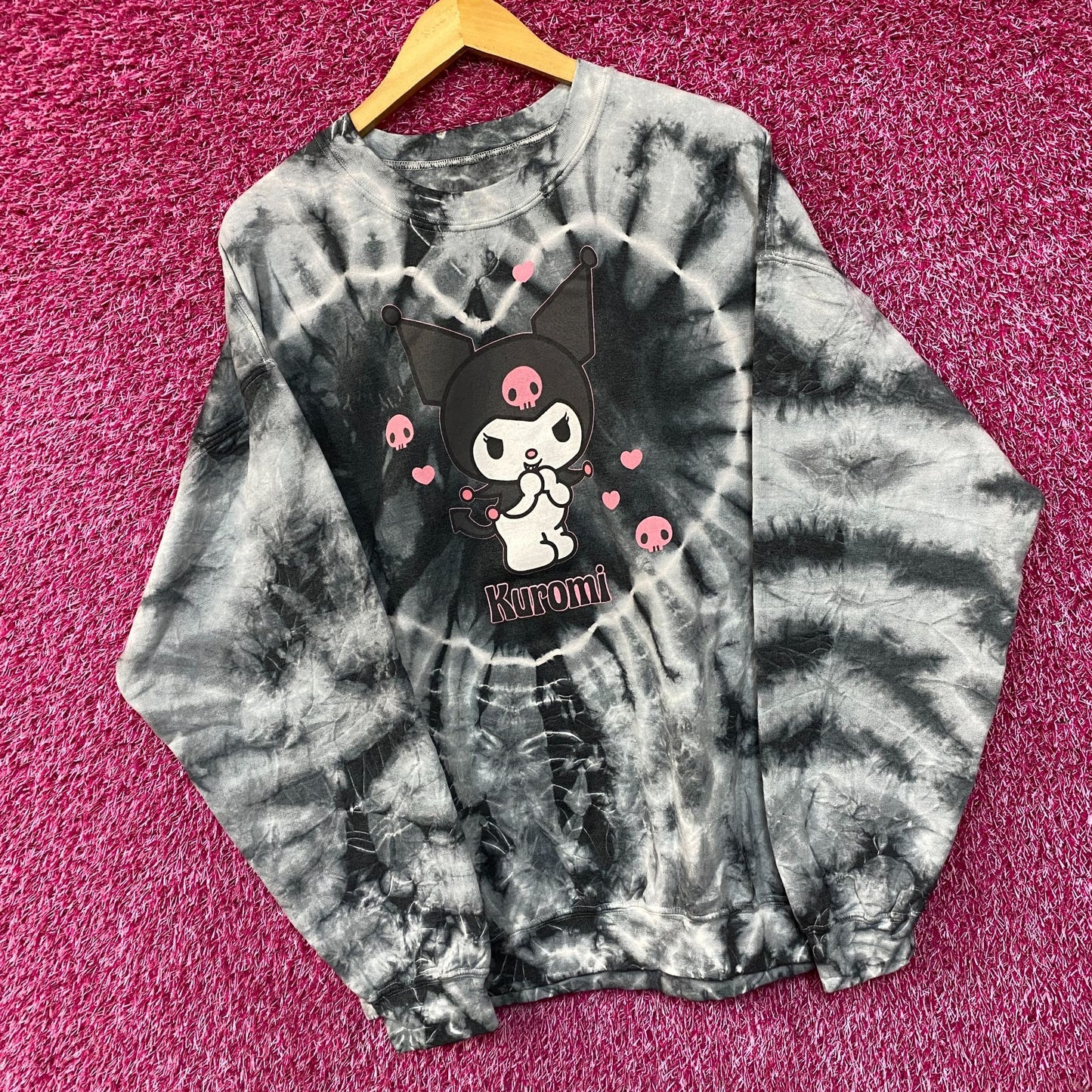 Kuromi Love Hearts Tiedye Crewneck size Large