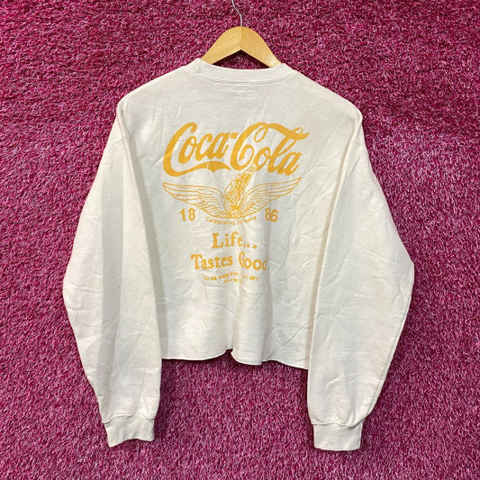 Coca-Cola Life Tastes Good Winged Coke Promo Crop Crewneck S