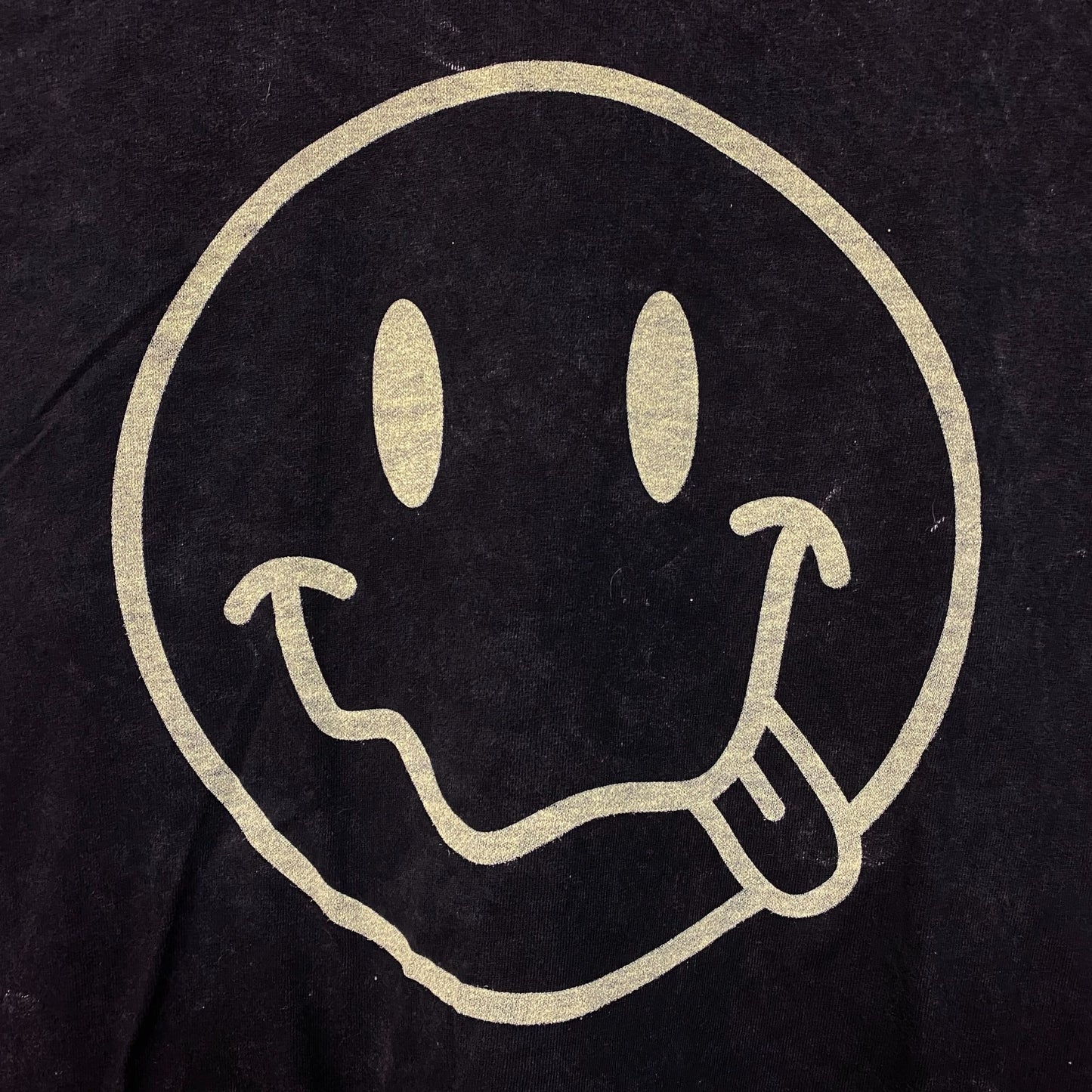Smiley Face Logo Acid Wash Tshirt size Small
