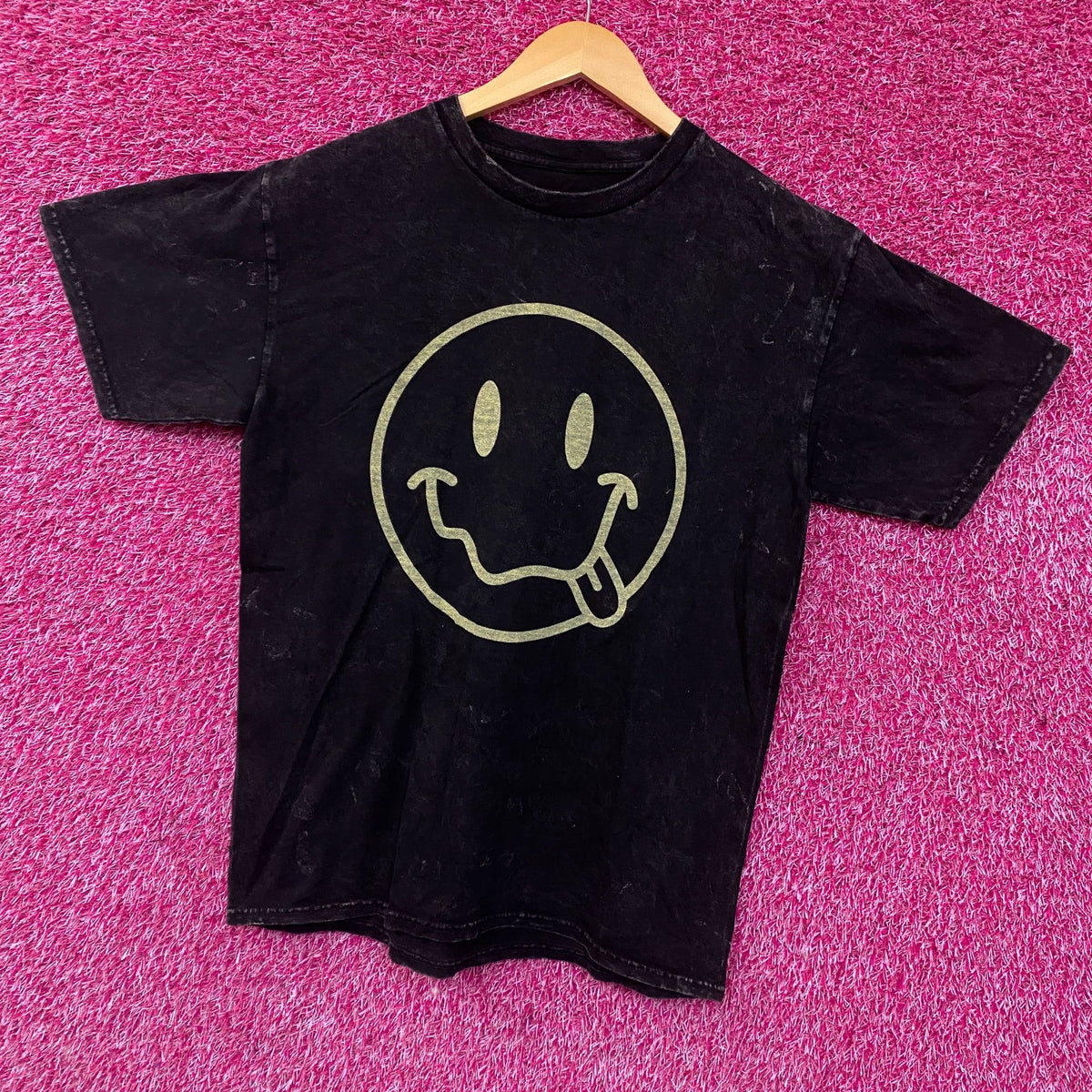 Smiley Face Logo Acid Wash Tshirt size Small