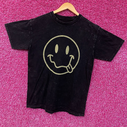 Smiley Face Logo Acid Wash Tshirt size Small