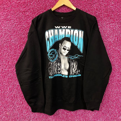 The Rock WWE People Champion Resume Crewneck Sweater size XL
