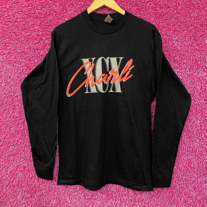 Charli-XCX Glitter Spell Out Crash Summer Tour Long Sleeve M