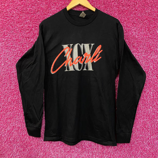 Charli-XCX Glitter Spell Out Crash Summer Tour Long Sleeve M