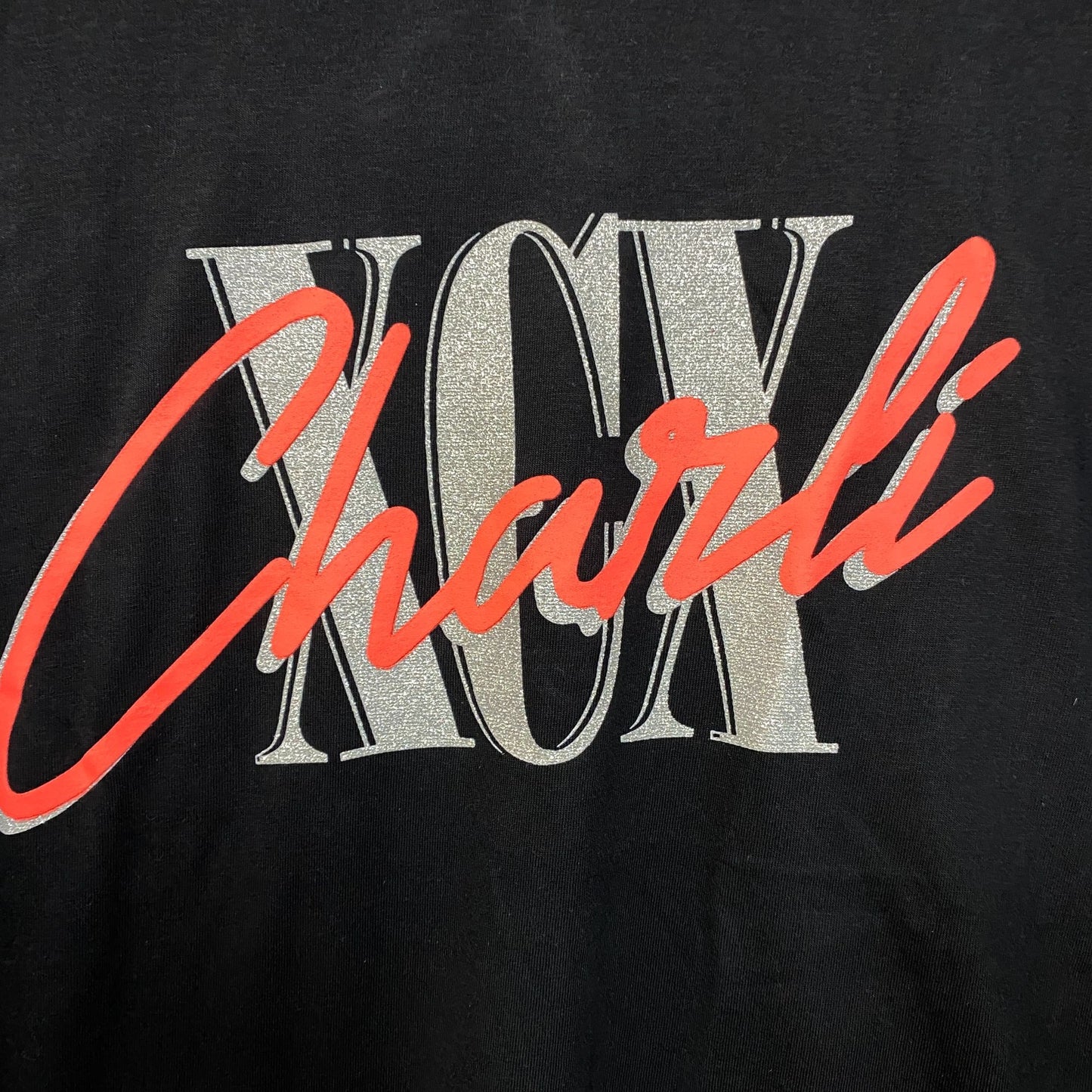 Charli-XCX Glitter Spell Out Crash Summer Tour Long Sleeve M