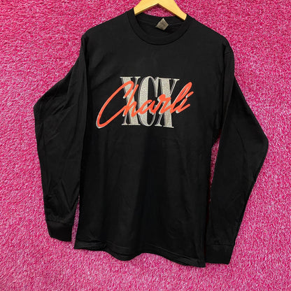 Charli-XCX Glitter Spell Out Crash Summer Tour Long Sleeve M