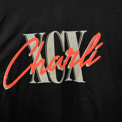 Charli-XCX Glitter Spell Out Crash Summer Tour Long Sleeve M
