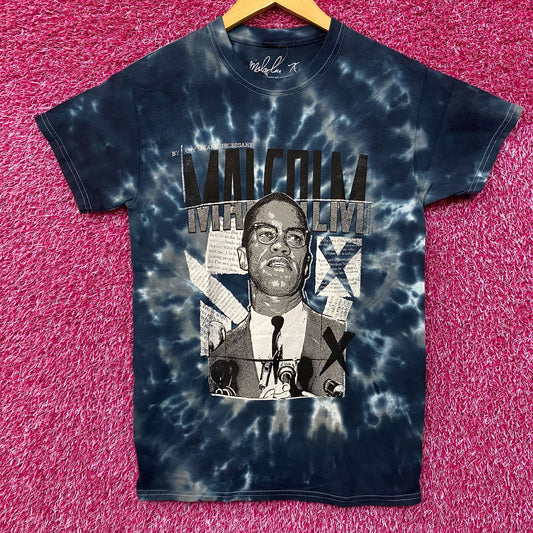 Malcolm X By Any Means Necessary Tie Dye T-Shirt Small