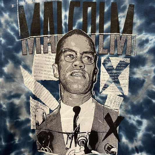 Malcolm X By Any Means Necessary Tie Dye T-Shirt Small