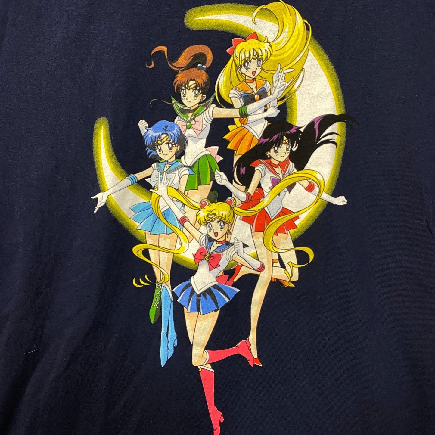Sailor Moon Sailor Scouts Anime Series Blue T-Shirt Large