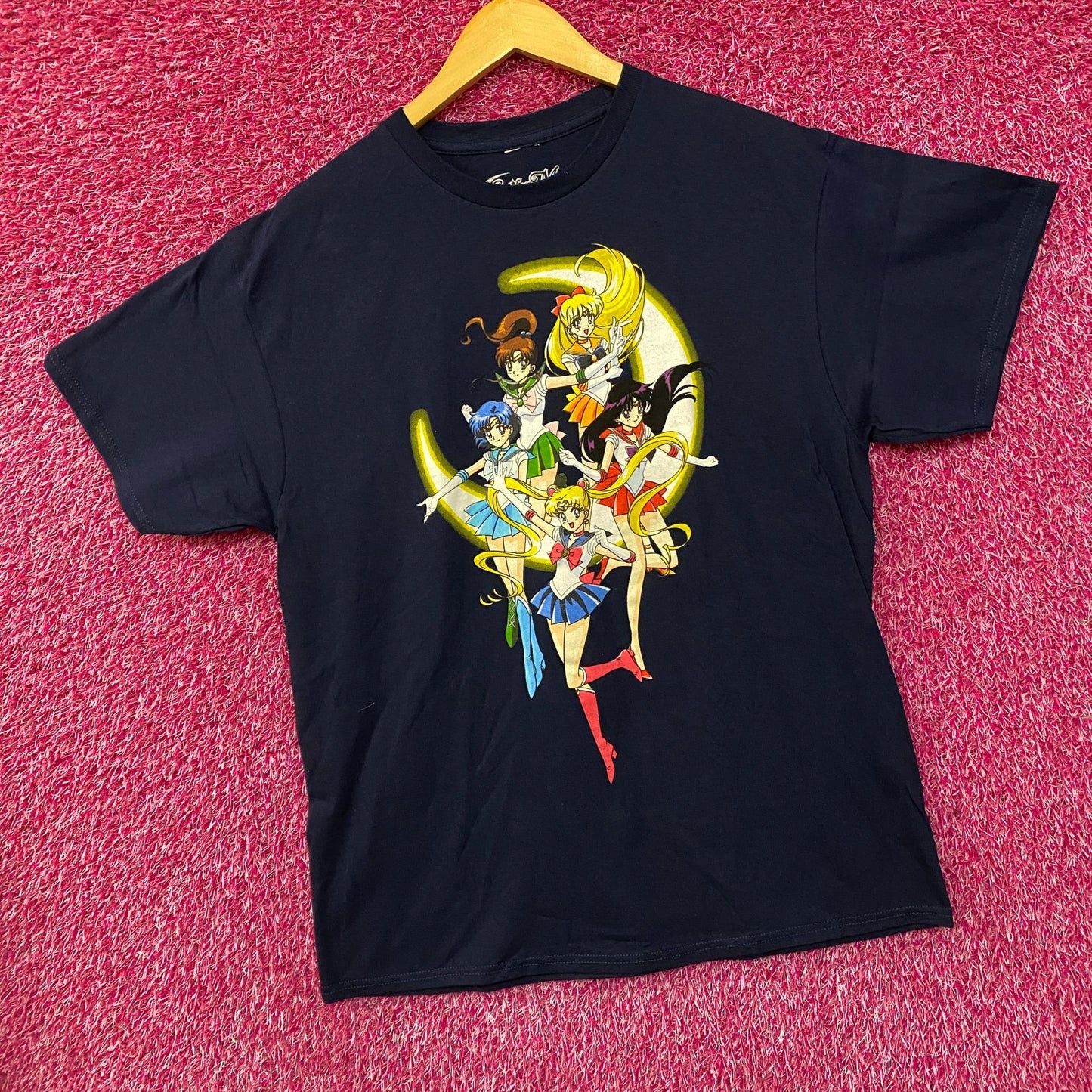 Sailor Moon Sailor Scouts Anime Series Blue T-Shirt Large