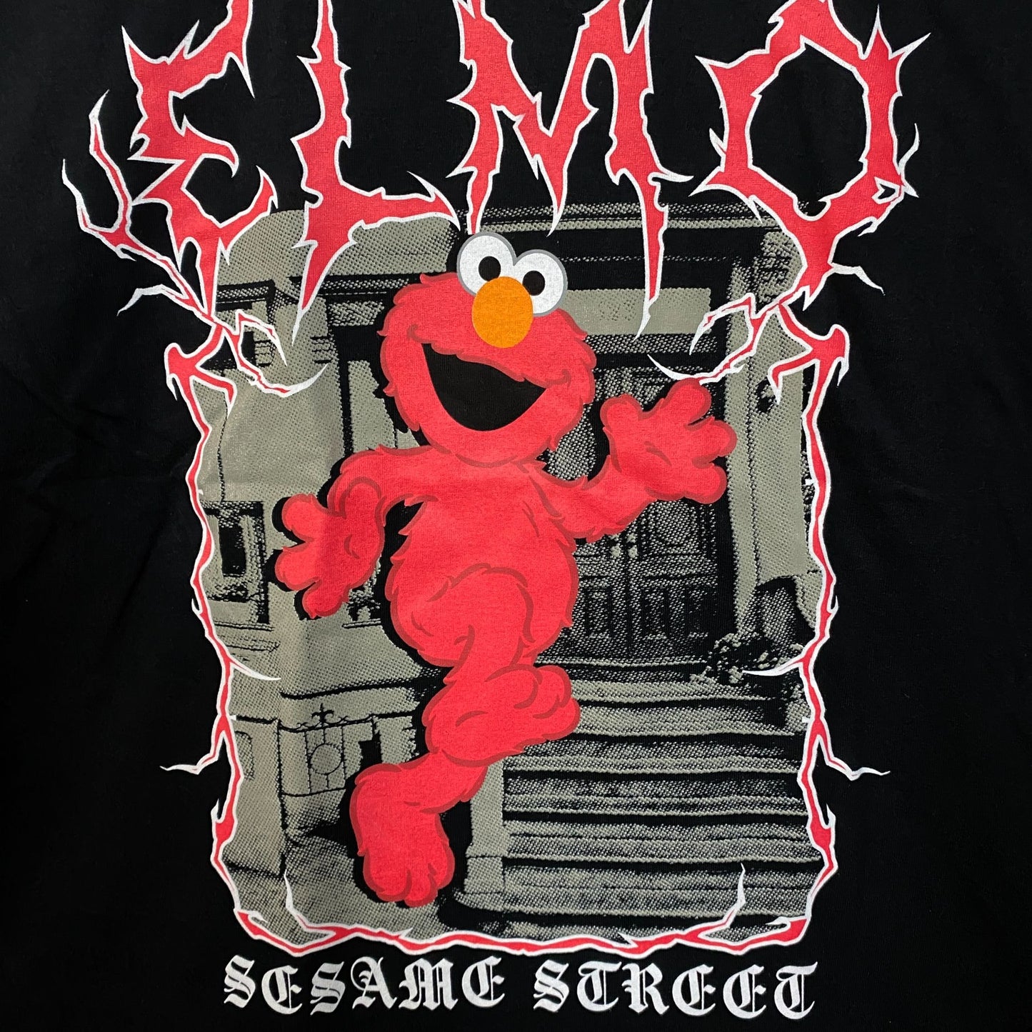 Sesame Street Elmo Death Metal Style Graphic T-shirt XL