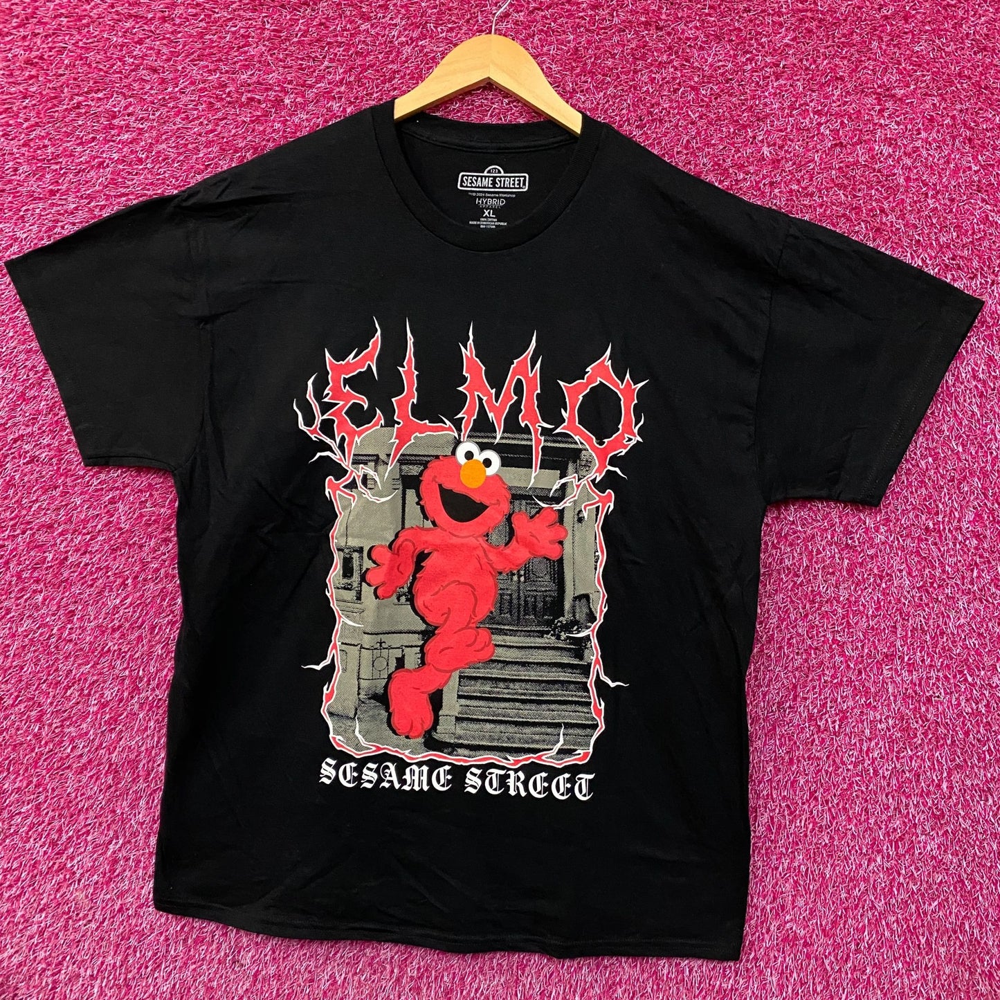Sesame Street Elmo Death Metal Style Graphic T-shirt XL