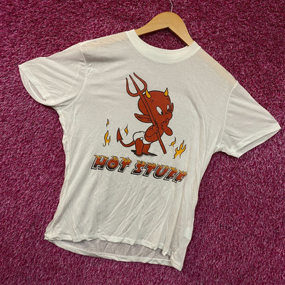 Junk Food Clothing Hot Stuff The Little Devil Vintage Style Women's Tissue Tee XS