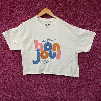 Junk Food Clothing Bonjour Ciao Crop Graphic Tee Medium