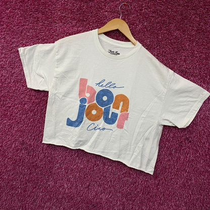 Junk Food Clothing Bonjour Ciao Crop Graphic Tee Medium
