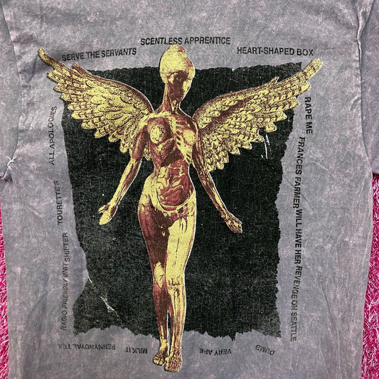 Nirvana In Utero Album Art & Track-listing Grunge Band Tee S