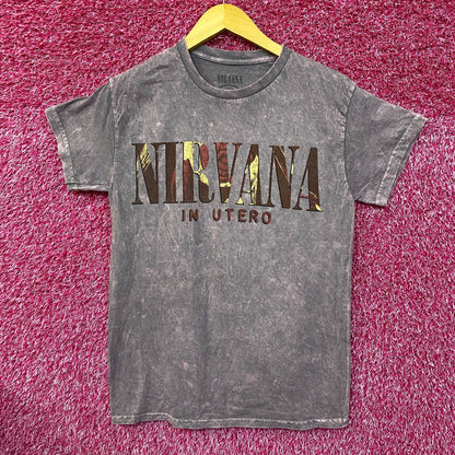 Nirvana In Utero Album Art & Track-listing Grunge Band Tee S