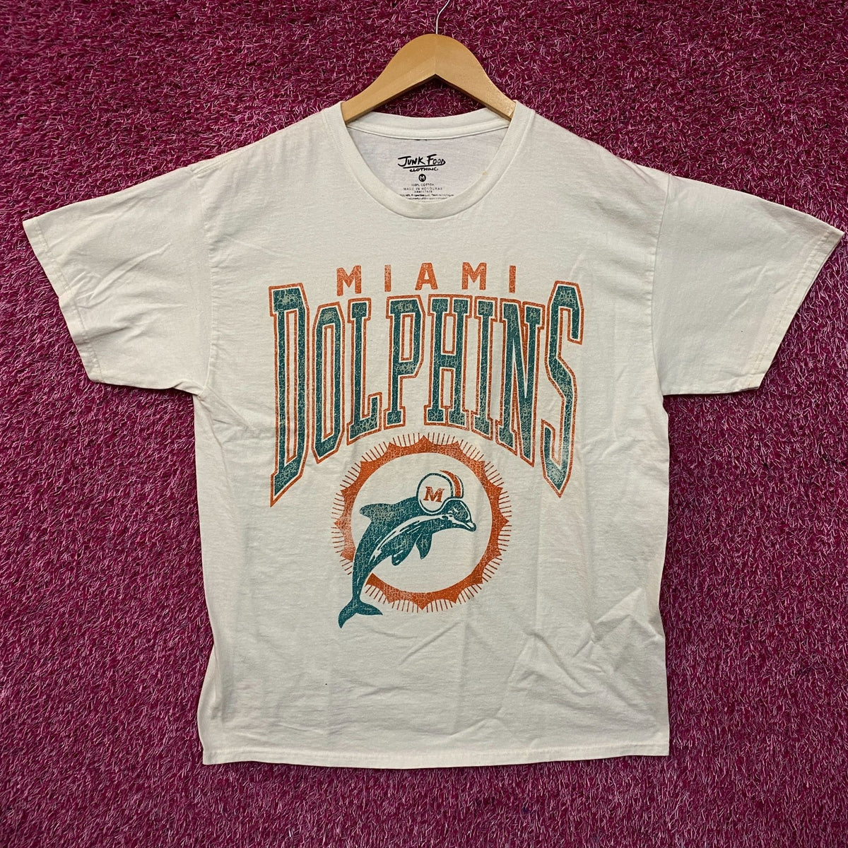 Junk Food Clothing Miami Dolphins White Tshirt size Medium