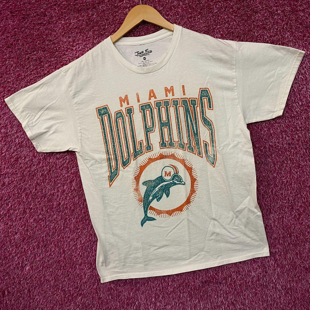 Junk Food Clothing Miami Dolphins White Tshirt size Medium