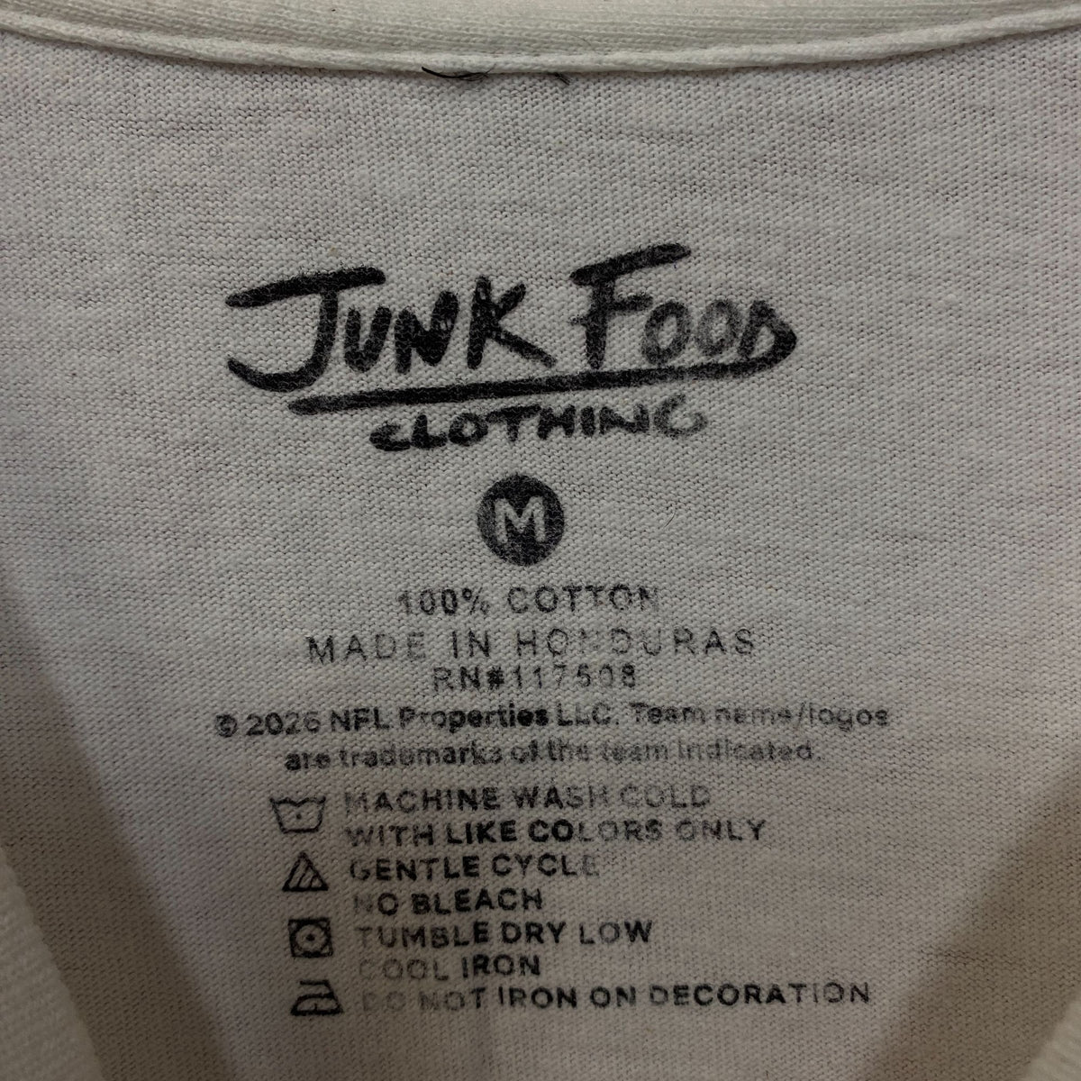 Junk Food Clothing Miami Dolphins White Tshirt size Medium