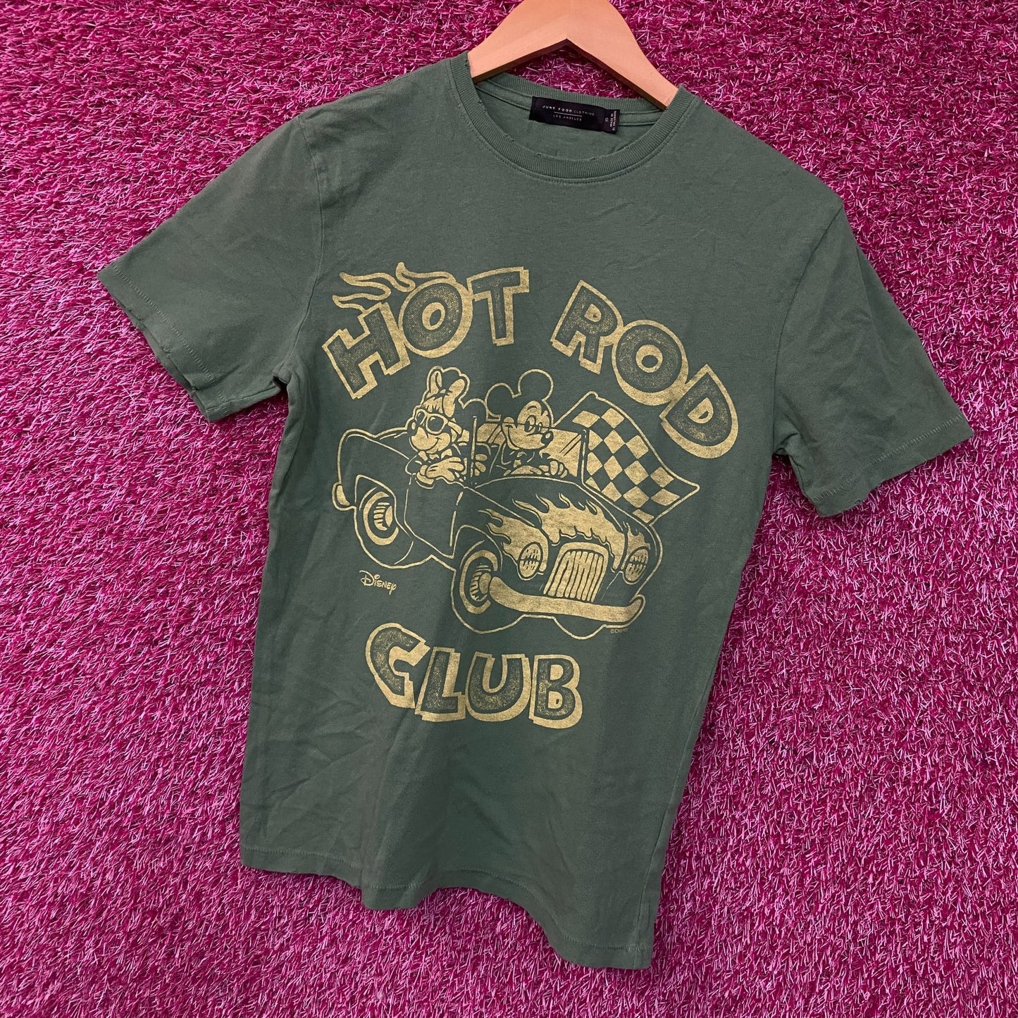 Junk Food Clothing Mickey and Minnie Hot Rod Women's Vintage Style Tee XS