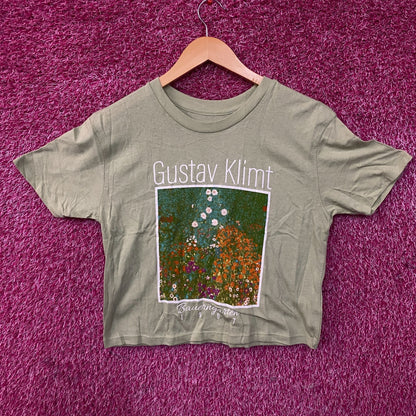 Rebellious One Gustav Klimt "Bauerngarten" Cottage Garden Graphic Crop Tee Small