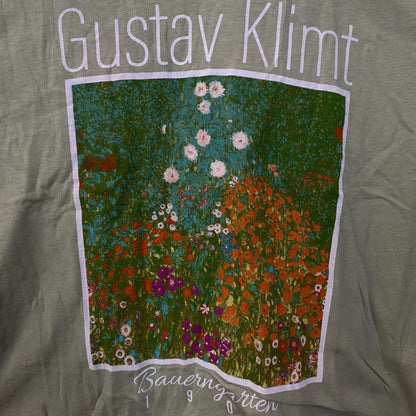 Rebellious One Gustav Klimt "Bauerngarten" Cottage Garden Graphic Crop Tee Small