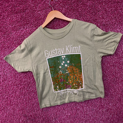 Rebellious One Gustav Klimt "Bauerngarten" Cottage Garden Graphic Crop Tee Small