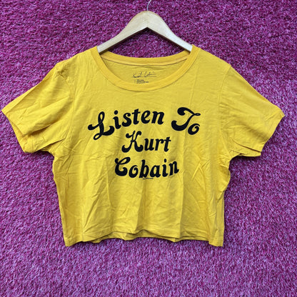 Listen to Kurt Gobain Yellow Crop- top Shirt XL